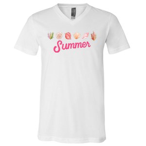 Summer Seashell Tropical V-Neck T-Shirt