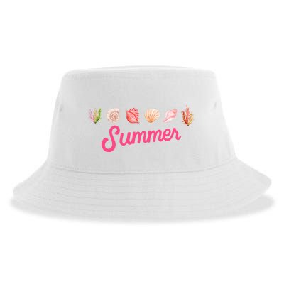 Summer Seashell Tropical Sustainable Bucket Hat