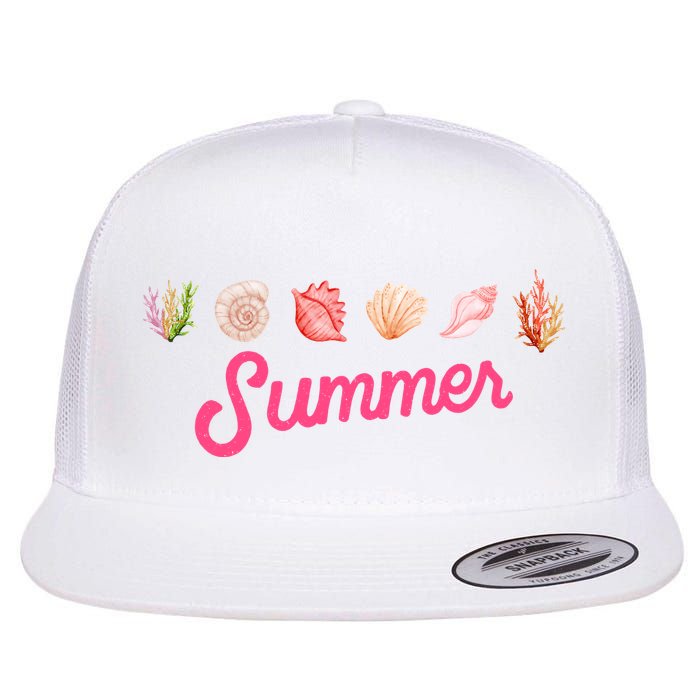 Summer Seashell Tropical Flatbill Hat