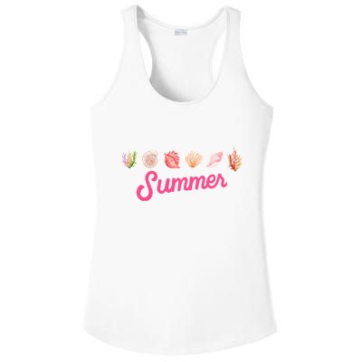 Summer Seashell Tropical Ladies PosiCharge Competitor Racerback Tank
