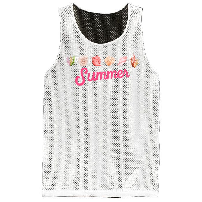 Summer Seashell Tropical Mesh Reversible Basketball Jersey Tank