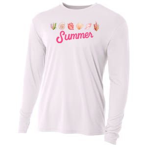 Summer Seashell Tropical Cooling Performance Long Sleeve Crew