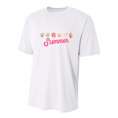 Summer Seashell Tropical Youth Performance Sprint T-Shirt