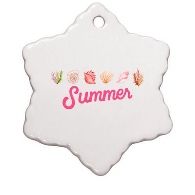 Summer Seashell Tropical Ceramic Star Ornament