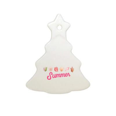 Summer Seashell Tropical Ceramic Tree Ornament