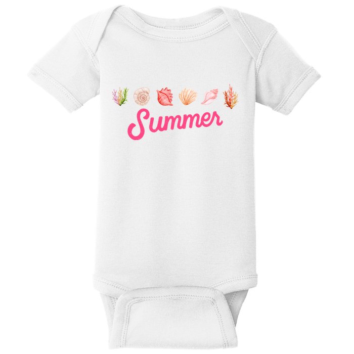 Summer Seashell Tropical Baby Bodysuit