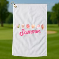 Summer Seashell Tropical Golf Towel