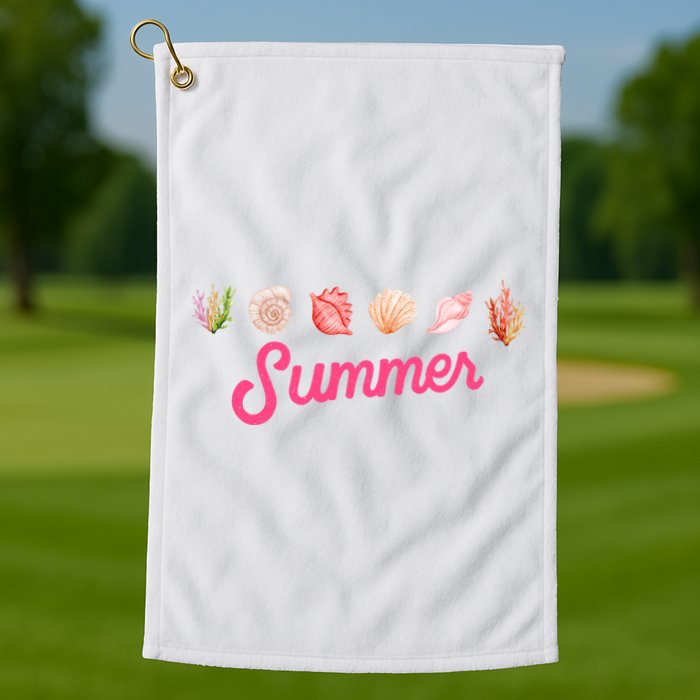 Summer Seashell Tropical Golf Towel