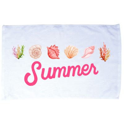 Summer Seashell Tropical Microfiber Hand Towel