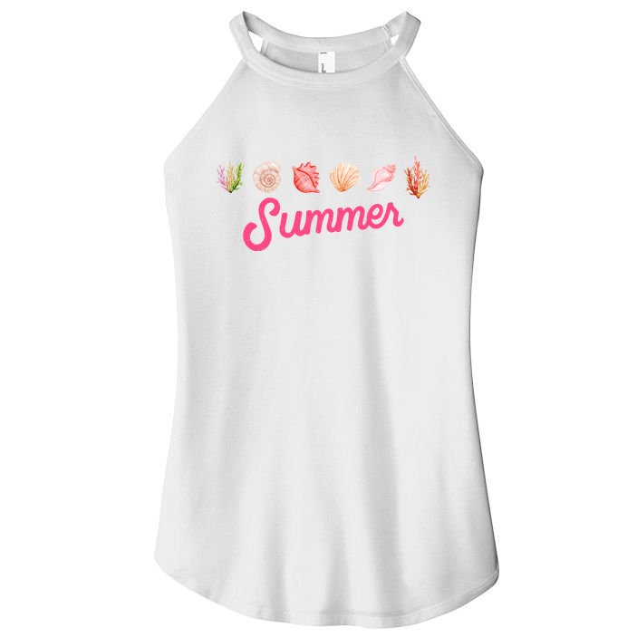 Summer Seashell Tropical Women's Perfect Tri Rocker Tank
