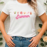 Summer Seashell Tropical Womens T-Shirt