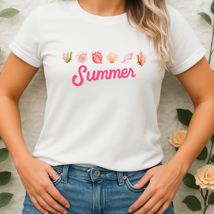 Summer Seashell Tropical Womens T-Shirt
