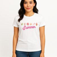 Summer Seashell Tropical Womens T-Shirt