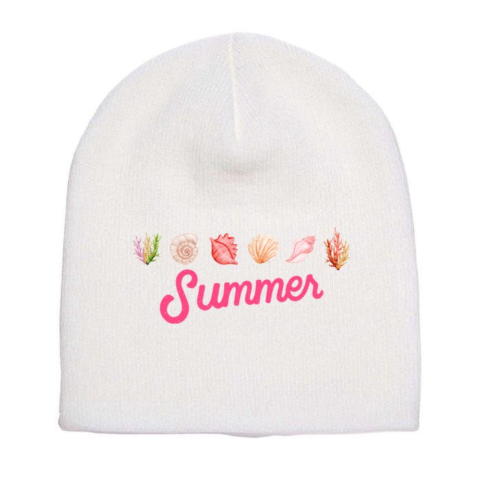 Summer Seashell Tropical Short Acrylic Beanie