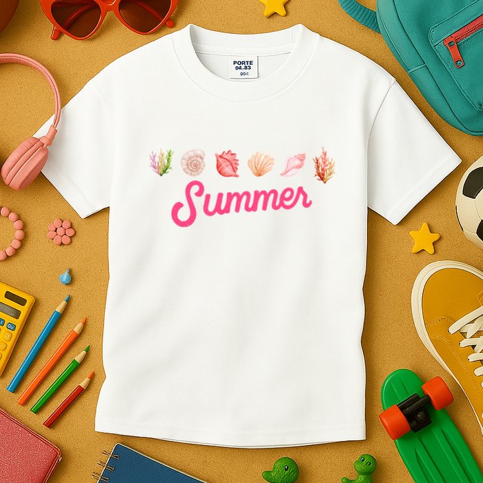 Summer Seashell Tropical Kids T-Shirt