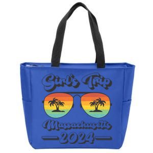 Summer Sunglasses Trip 2024 Massachusetts Beach Gift Zip Tote Bag