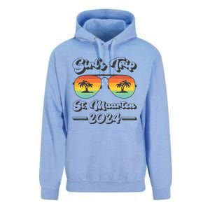 Summer Sunglasses Trip 2024 St Maarten Beach Gift Unisex Surf Hoodie