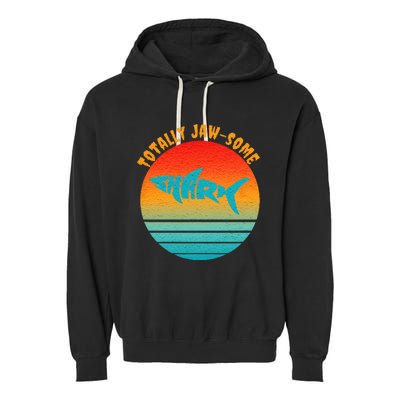 Shark Sunset Totally Jaw Some Awesome Beach Love Ocean Life Garment-Dyed Fleece Hoodie