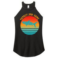 Shark Sunset Totally Jaw Some Awesome Beach Love Ocean Life Women's Perfect Tri Rocker Tank