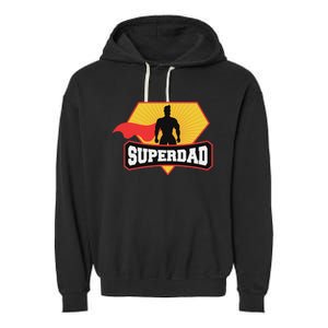 Superdad Superhero Themed For Fathers Day Garment-Dyed Fleece Hoodie