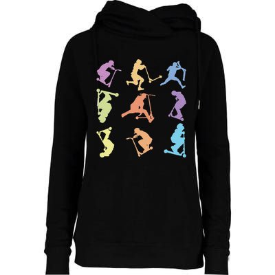 Stunt Scooter Tricks Womens Funnel Neck Pullover Hood