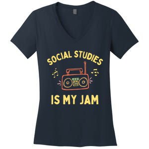 Social Studies Teacher Team, History Teacher Appreciation Women's V-Neck T-Shirt