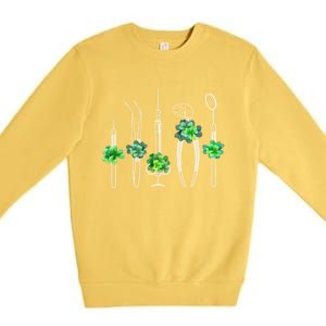 Sickle Scaler Tweezer Mouth Mirror Dentist St Patrick's Day Meaningful Gift Premium Crewneck Sweatshirt