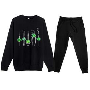 Sickle Scaler Tweezer Mouth Mirror Dentist St Patrick's Day Meaningful Gift Premium Crewneck Sweatsuit Set