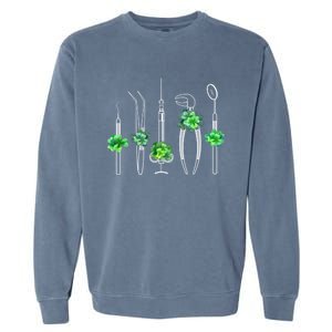 Sickle Scaler Tweezer Mouth Mirror Dentist St Patrick's Day Meaningful Gift Garment-Dyed Sweatshirt