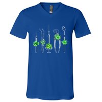 Sickle Scaler Tweezer Mouth Mirror Dentist St Patrick's Day Meaningful Gift V-Neck T-Shirt