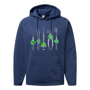 Sickle Scaler Tweezer Mouth Mirror Dentist St Patrick's Day Meaningful Gift Performance Fleece Hoodie