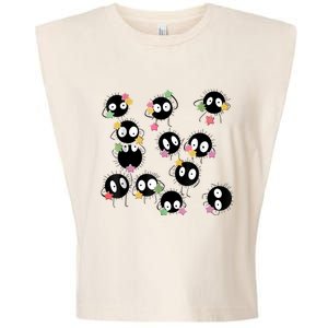 Sootballs Susuwatari The Soot Sprites For Anime Lovers Garment-Dyed Women's Muscle Tee