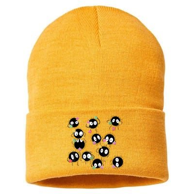 Sootballs Susuwatari The Soot Sprites For Anime Lovers Sustainable Knit Beanie