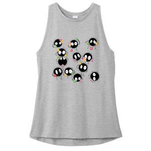 Sootballs Susuwatari The Soot Sprites For Anime Lovers Ladies PosiCharge Tri-Blend Wicking Tank