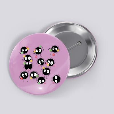 Sootballs Susuwatari The Soot Sprites For Anime Lovers Button