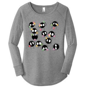 Sootballs Susuwatari The Soot Sprites For Anime Lovers Women's Perfect Tri Tunic Long Sleeve Shirt