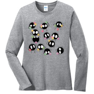 Sootballs Susuwatari The Soot Sprites For Anime Lovers Ladies Long Sleeve Shirt