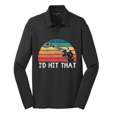 Skeet Shooting Trap Sporting Clay Target I'd Hit That Silk Touch Performance Long Sleeve Polo