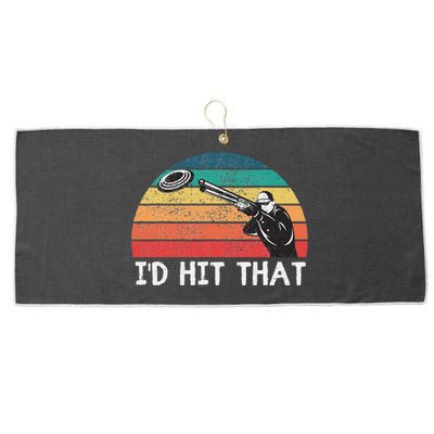 Skeet Shooting Trap Sporting Clay Target I'd Hit That Large Microfiber Waffle Golf Towel