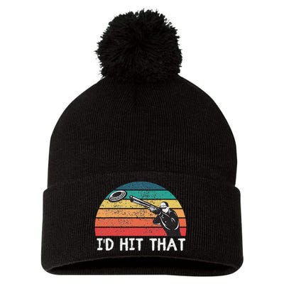 Skeet Shooting Trap Sporting Clay Target I'd Hit That Pom Pom 12in Knit Beanie