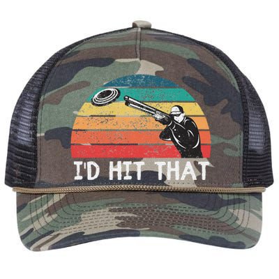 Skeet Shooting Trap Sporting Clay Target I'd Hit That Retro Rope Trucker Hat Cap