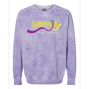 Survivor Stronger Than Cancer Bladder Cancer Awareness Colorblast Crewneck Sweatshirt