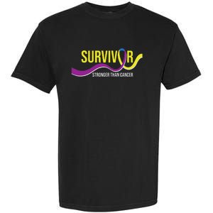 Survivor Stronger Than Cancer Bladder Cancer Awareness Garment-Dyed Heavyweight T-Shirt