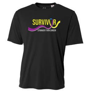 Survivor Stronger Than Cancer Bladder Cancer Awareness Cooling Performance Crew T-Shirt