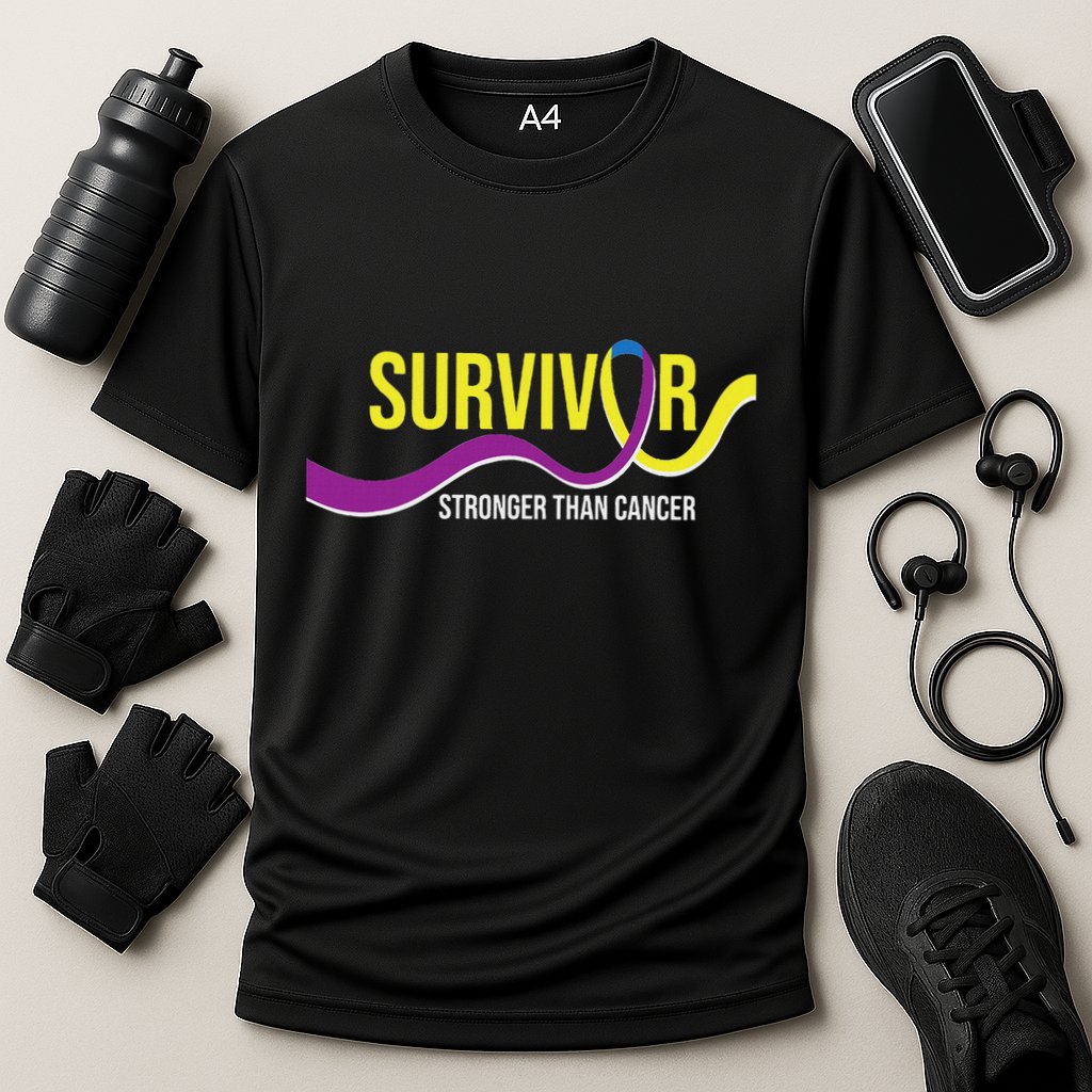 Survivor Stronger Than Cancer Bladder Cancer Awareness Cooling Performance Crew T-Shirt