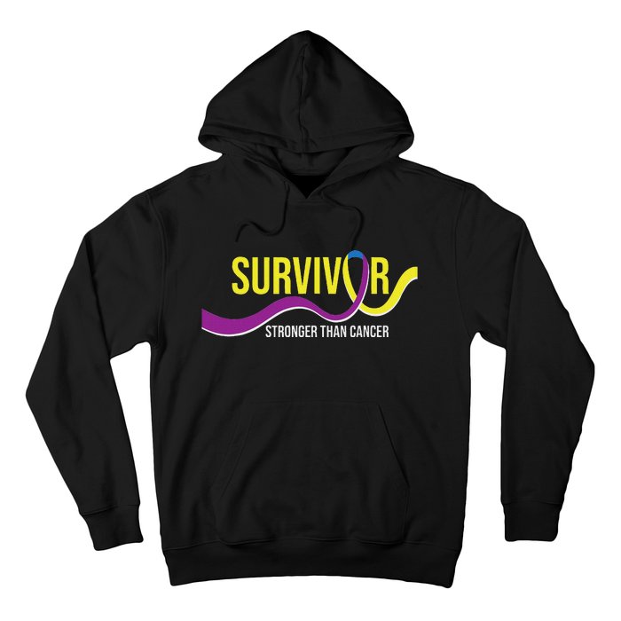 Survivor Stronger Than Cancer Bladder Cancer Awareness Hoodie