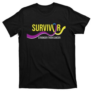 Survivor Stronger Than Cancer Bladder Cancer Awareness T-Shirt