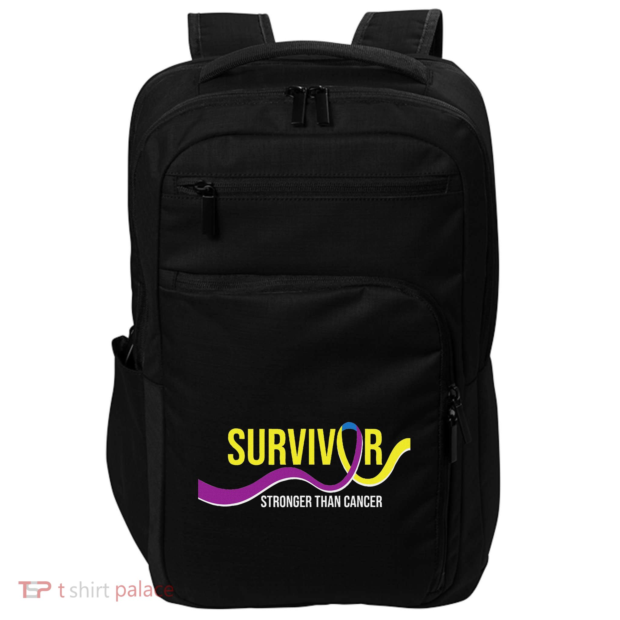 Survivor Stronger Than Cancer Bladder Cancer Awareness Impact Tech Backpack