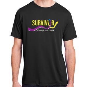 Survivor Stronger Than Cancer Bladder Cancer Awareness Adult ChromaSoft Performance T-Shirt