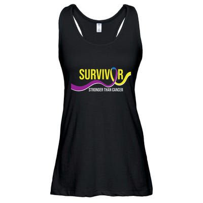 Survivor Stronger Than Cancer Bladder Cancer Awareness Ladies Essential Flowy Tank